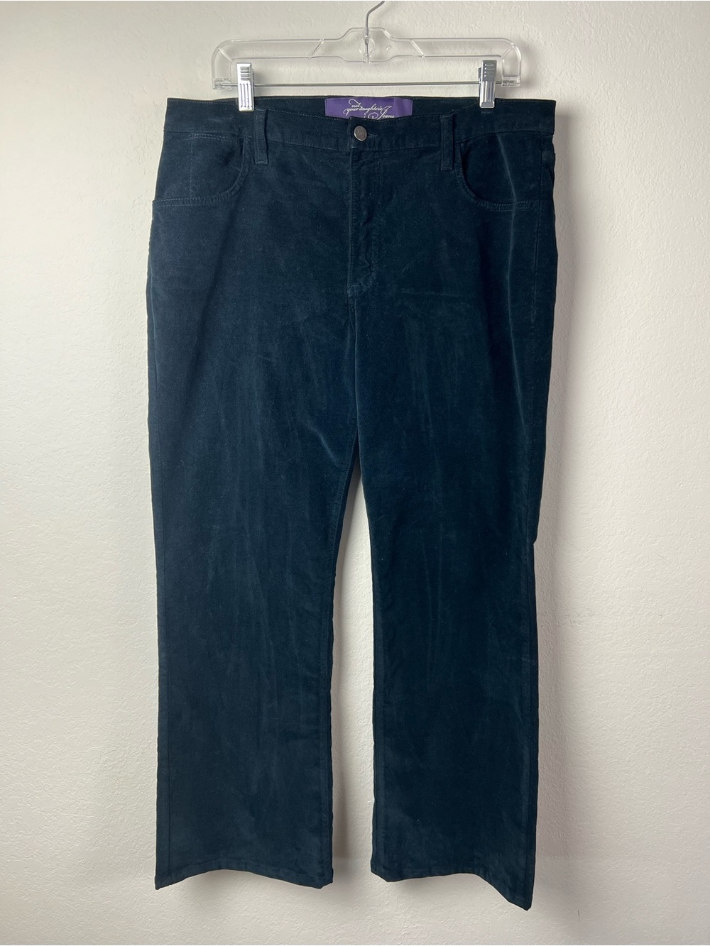 NYDJ Not Your Daughter’s Jeans Navy Blue Velvet Straight Leg Five Pocket Pants